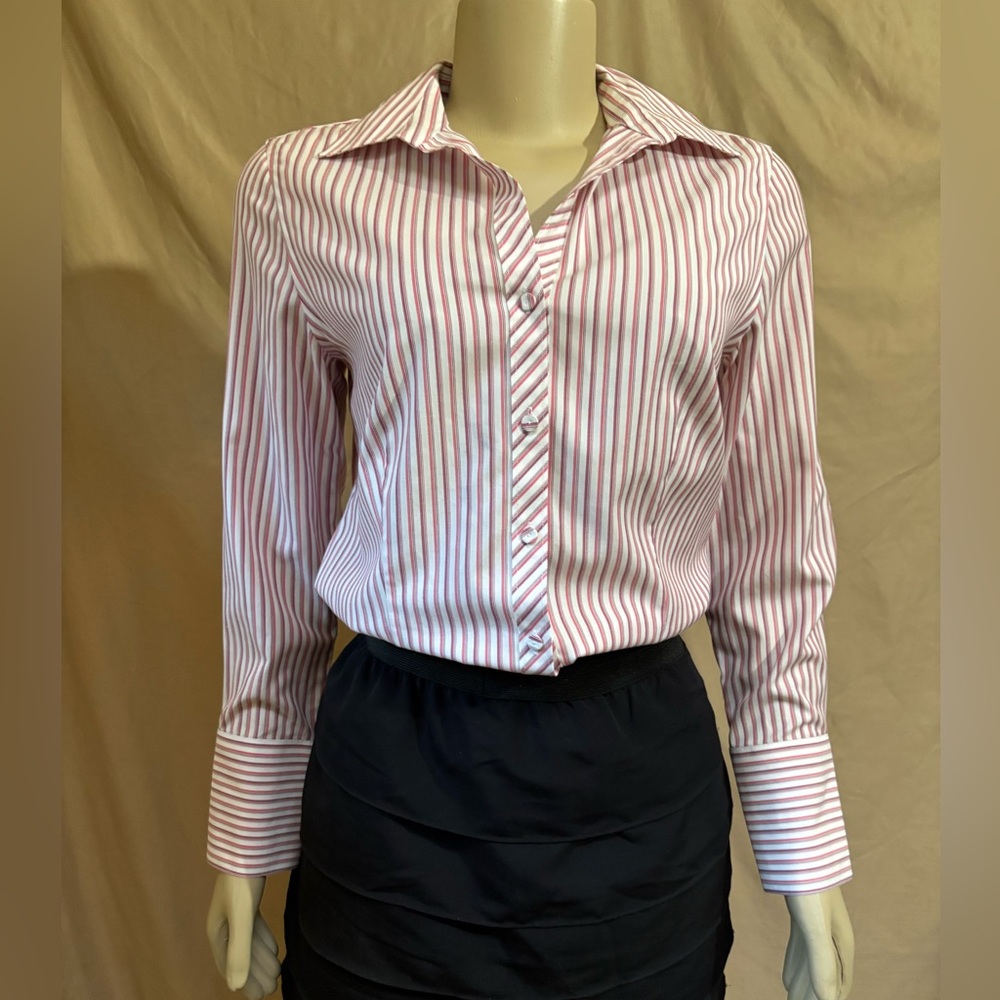 Striped Pink and White Women's Top